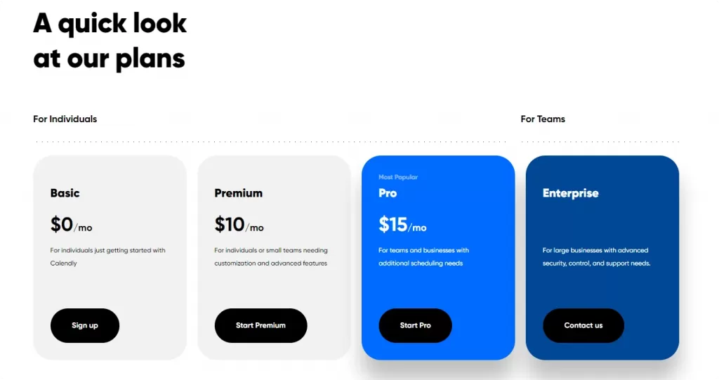 Calendly pricing